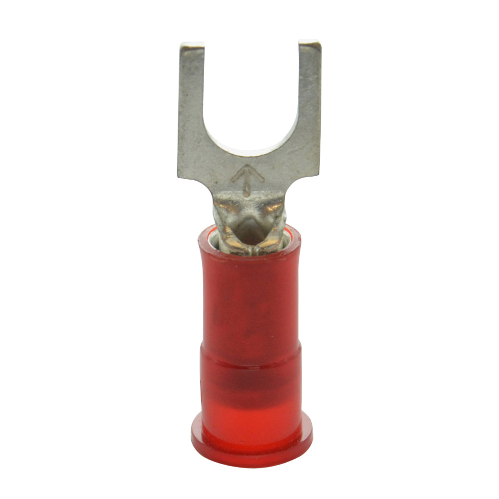 22-18 Awg #10 Stud Red Nylon Insulated Block Fork Wire Terminal