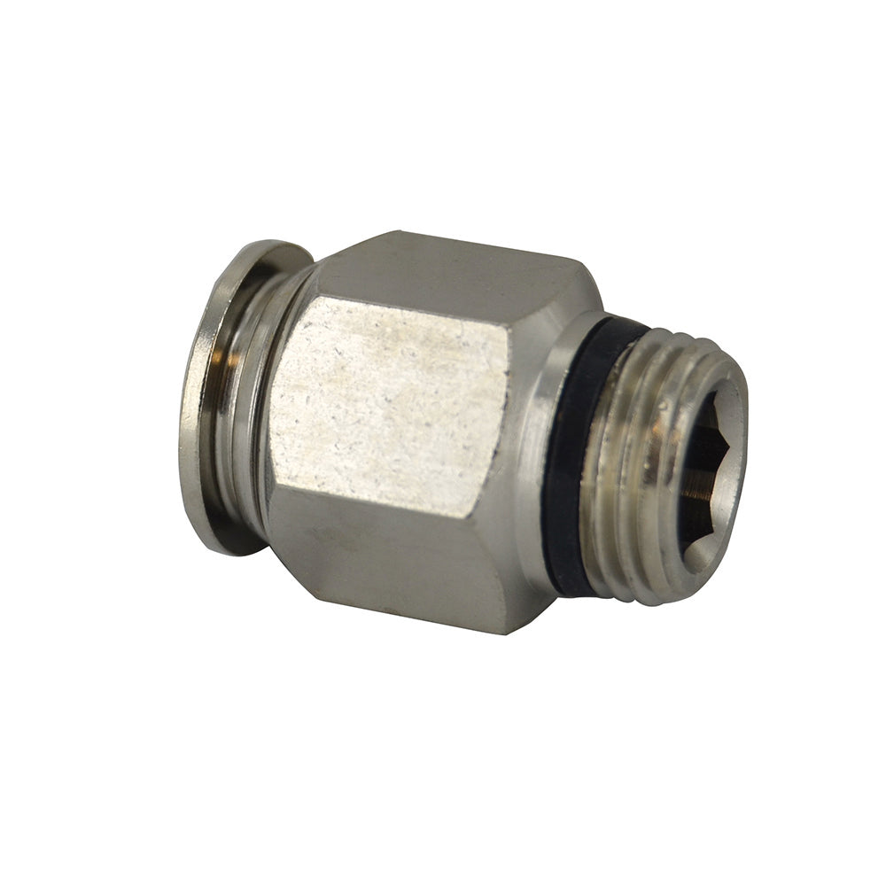M12 Tube x 1/4 Inch Pipe Straight Male Adaptor Short - Universal Thread