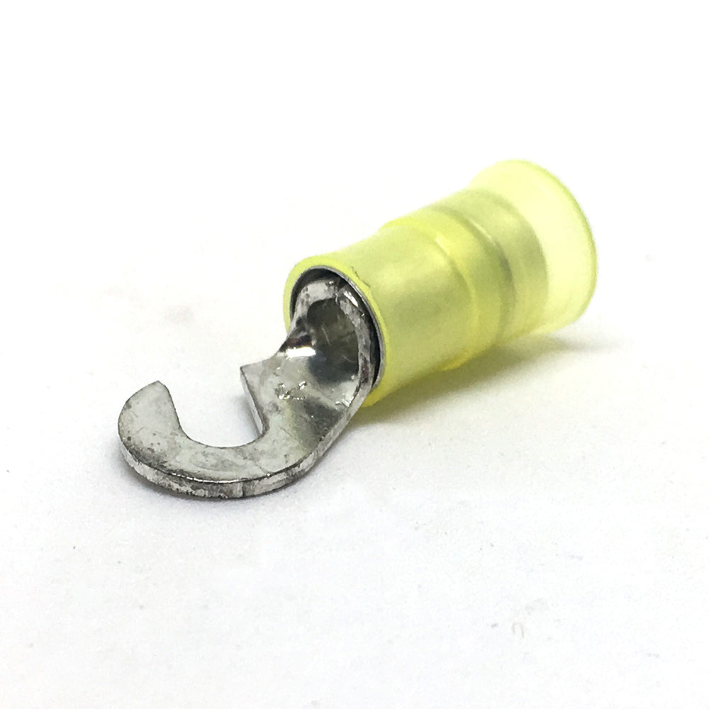 12-10 Gauge Nylon Insulated Hook Terminal Yellow #6 Stud