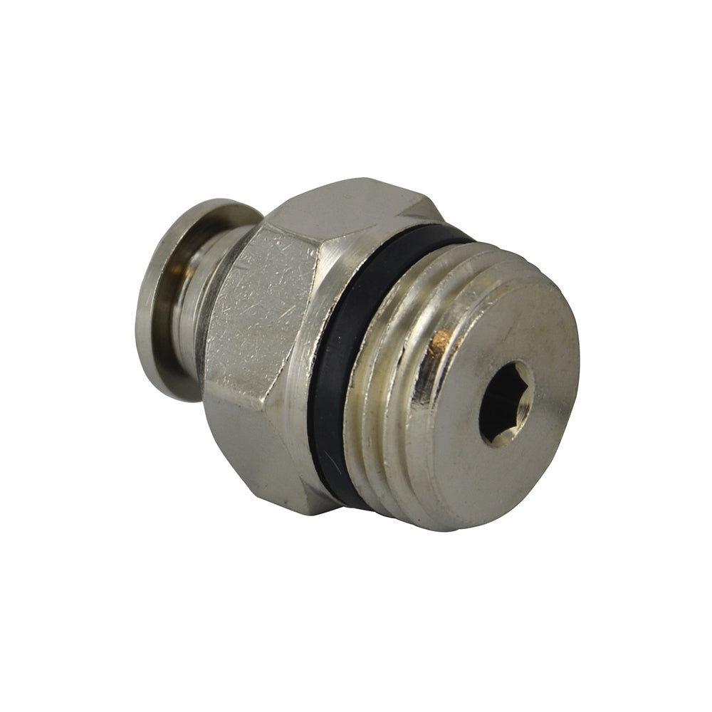 M6 Tube x 3/8 Inch Pipe Straight Male Adaptor Short - Universal Thread