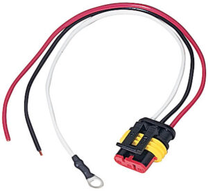 Plug- Led 3-Wire- Stripped Lead/ Ring Terminal- Amp Connector