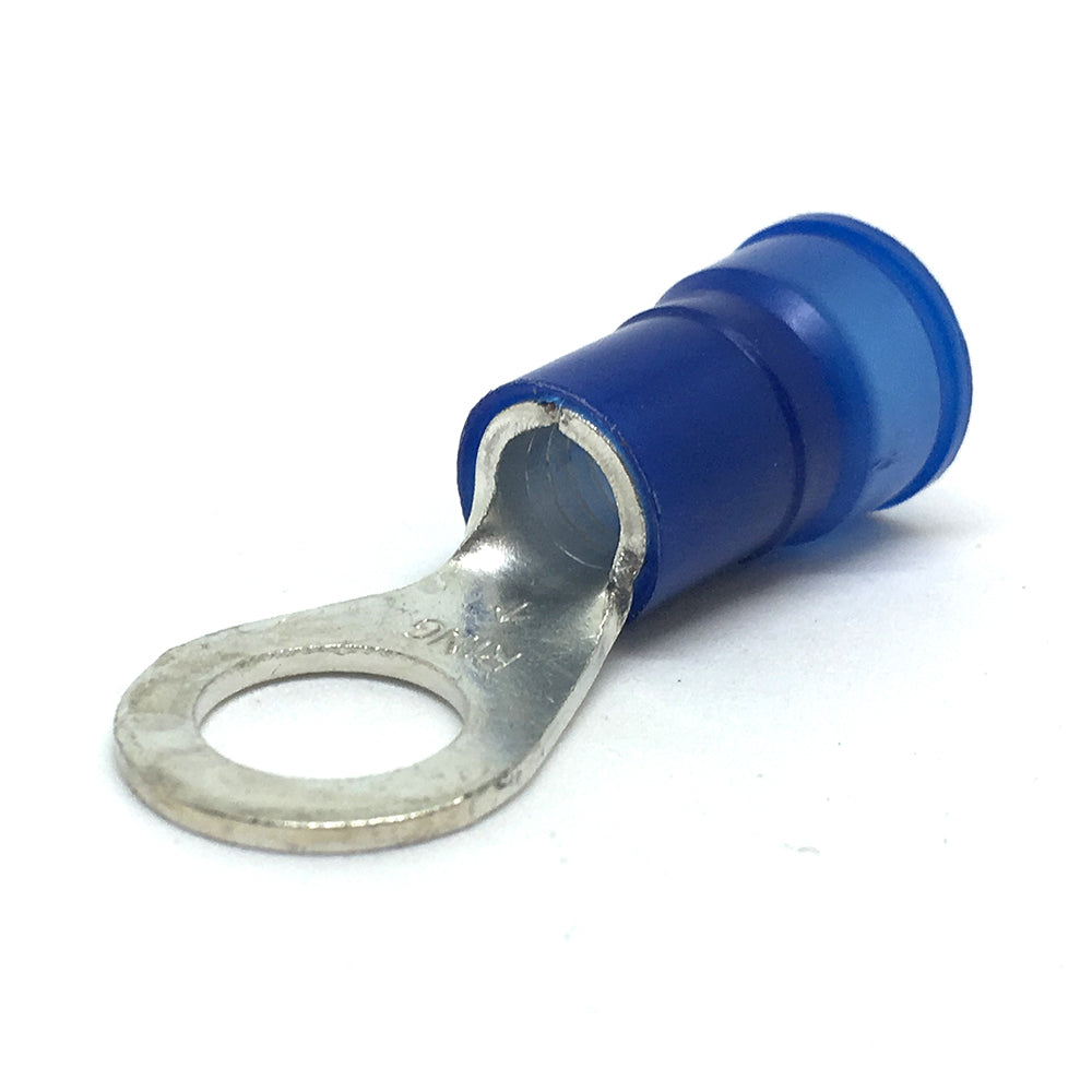 6 Gauge Nylon Insulated Ring Terminal Blue 3/8 Inch Stud