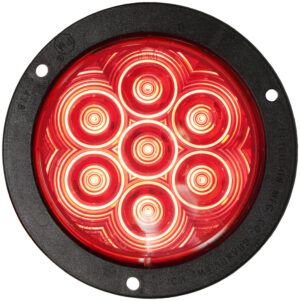 Led Stop/Turn/Tail- Round- Amp- Flange-Mount 4″- Red