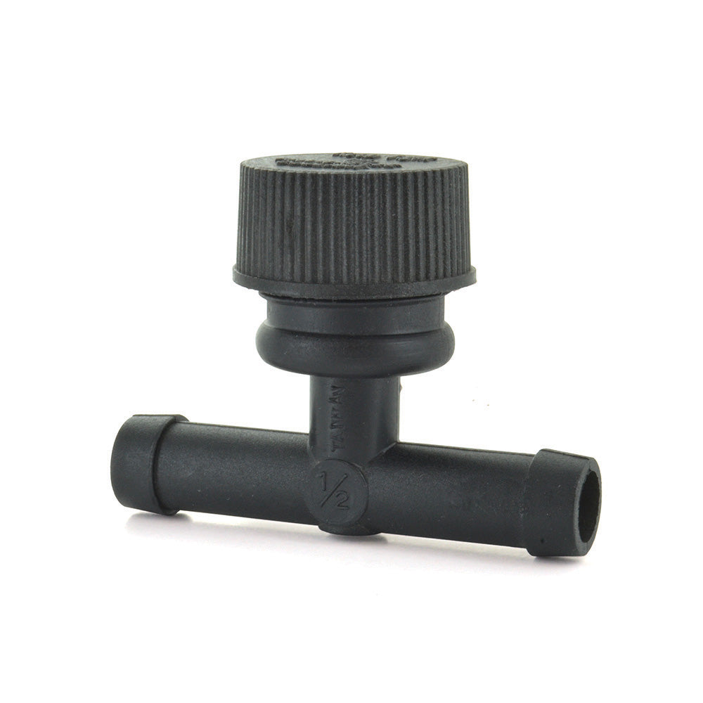 1/2 Inch Flushing Tee With Cap Black