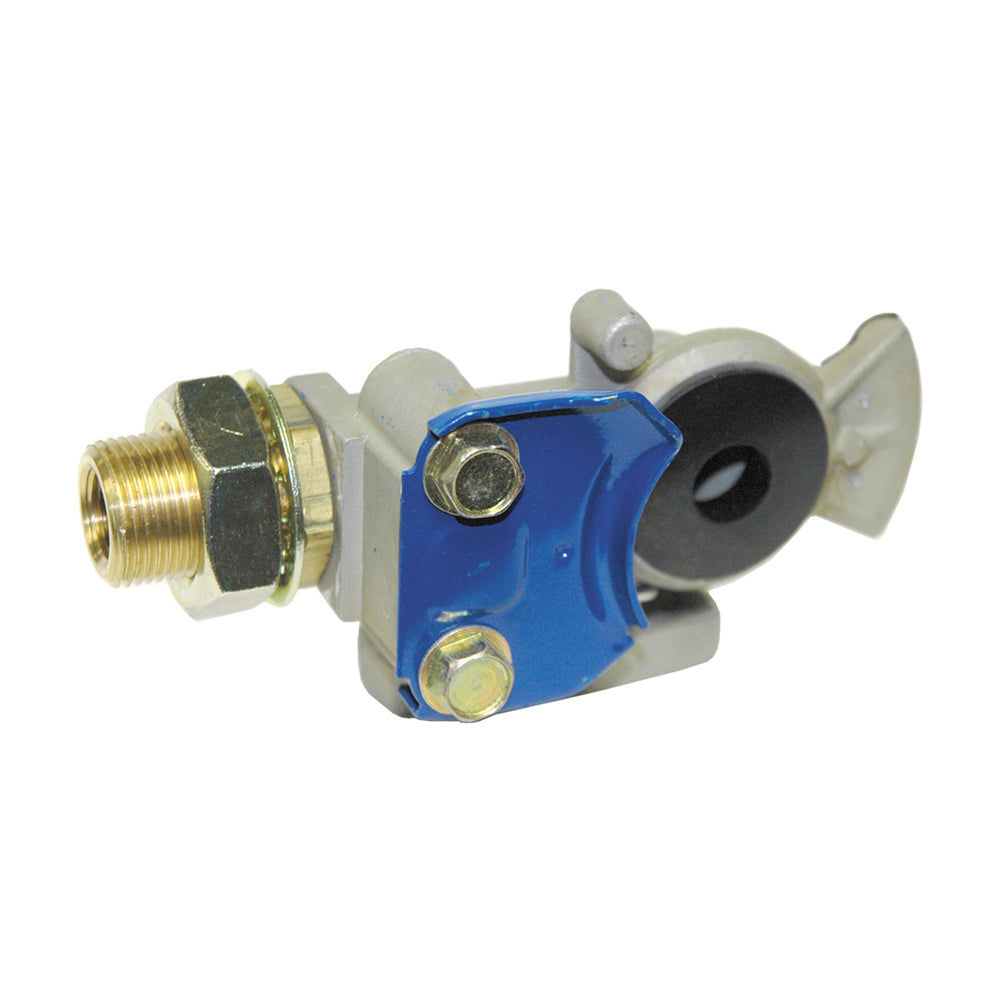 3/8-18 Nptf Blue Nitrile Seal Impregnated Aluminum Shutoff Service Gladhand
