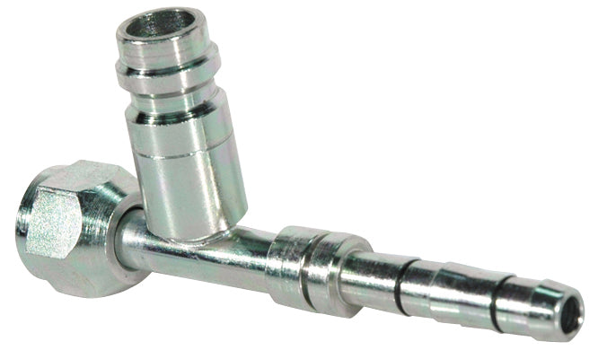3/8 Inch x 5/8-18 Zinc Plated Carbon Steel Ez Clip System Straight Female O-Ring With R134A High Side Port