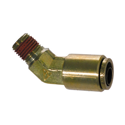 1/2 Inch x 3/8 Inch Brass 45 Degree Male Elbow Push On Air Brake Connector