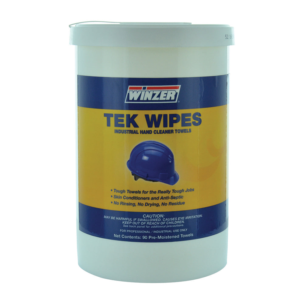 Winzer Industrial Hand Towel Tek Wipes - 90 Pre-Moistened Towels in Tub