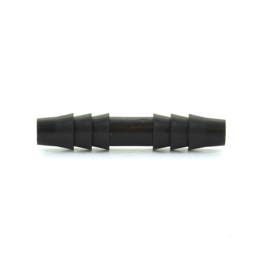 1/4 Inch x 1/4 Inch Vacuum and Washer Hose Barbed Line Connector Black