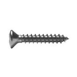 #6 x 5/8 Inch Plain 18-8 (A2) Stainless Steel Oval Slotted Type-A Self-Tapping Sheet Metal Screw