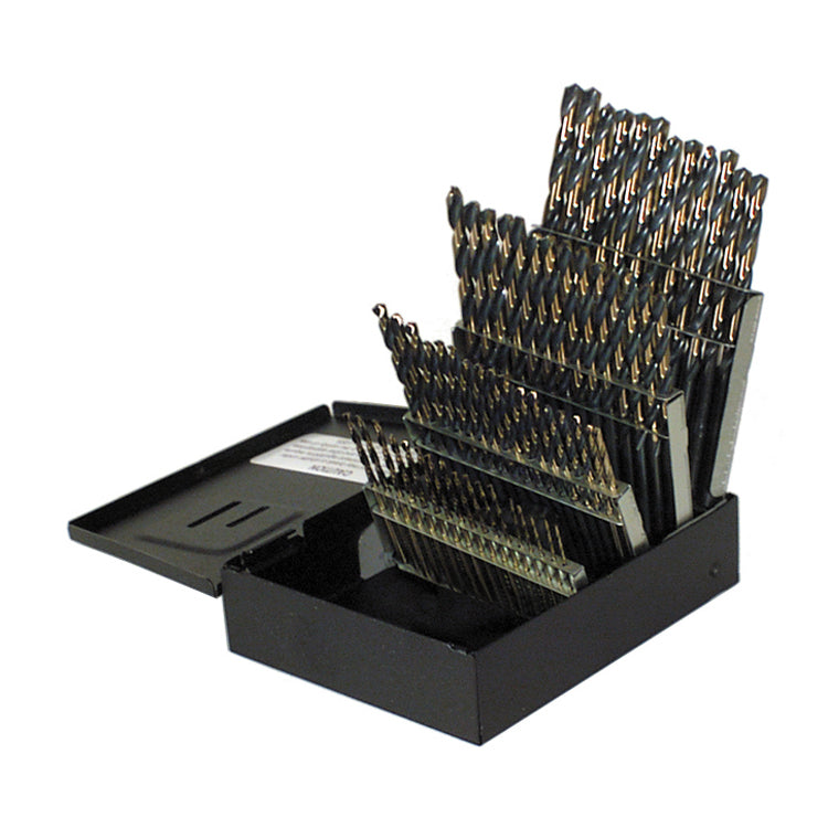 Shoppro Super Premium 135 Degree Split Point Jobber Length Number Drill Set- 3/8" Reduced Shank- Number 1-60