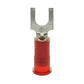 22-18 Awg #8 Stud Red Nylon Insulated Block Fork Terminal