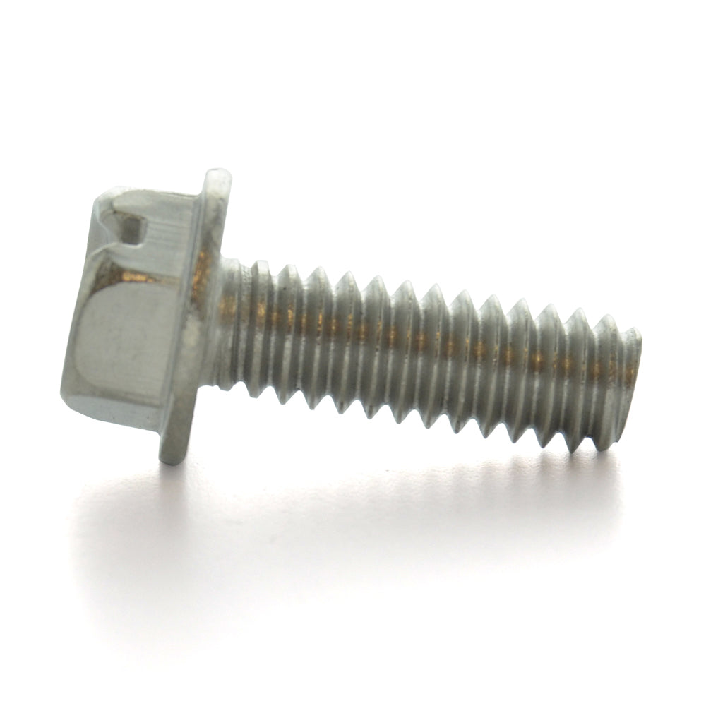 #10-24 x 1 Inch Coarse Plain 18-8 (A2) Stainless Steel Hex Slotted Drive Indented Hex Washer Head Machine Screw