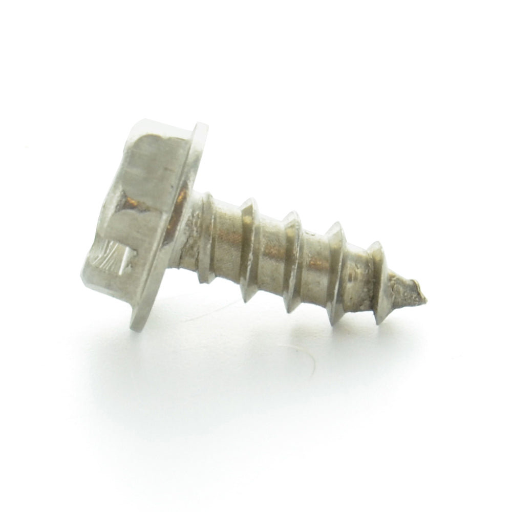 #12 x 1-1/2 Inch Plain 18-8 (A2) Stainless Steel Indented Hex Washer Head Type-Ab Self-Tapping Sheet Metal Screw