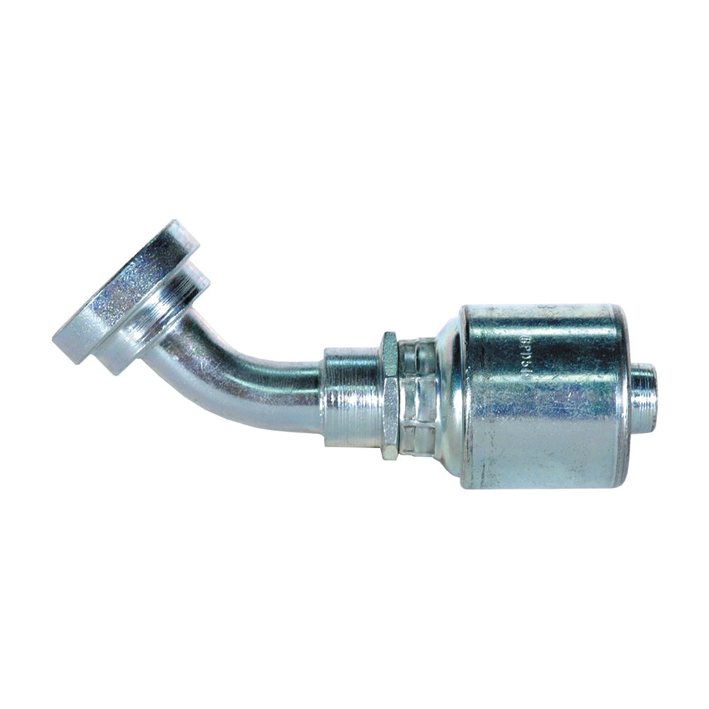 1 Inch x 1 Inch Code 61 O-Ring Flange - 45 Degree Bent Tube Tuffcoat Lead Free MegaCrimp Coupling