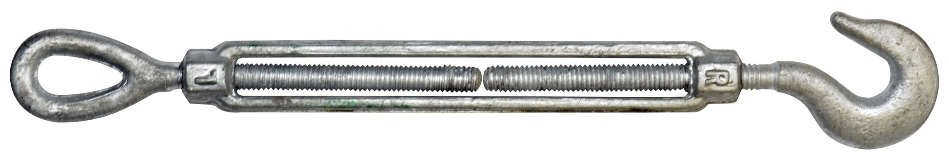 3/4 Inch x 12 Inch Hot Galvanized 1030 Carbon Steel Hook and Eye Turnbuckle