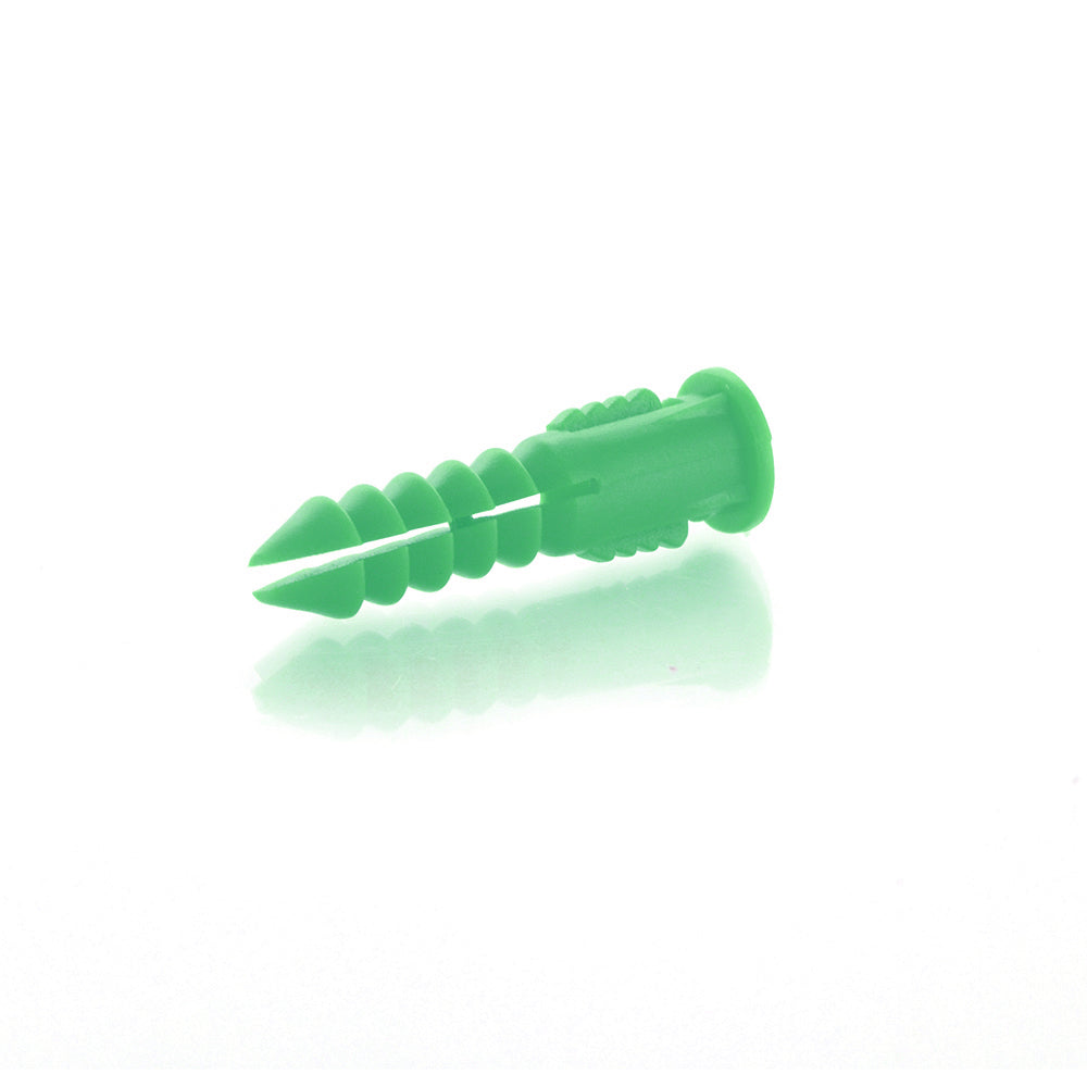 12-14-16 Green Polyethylene Plastic Conical Ribbed Plug Anchor