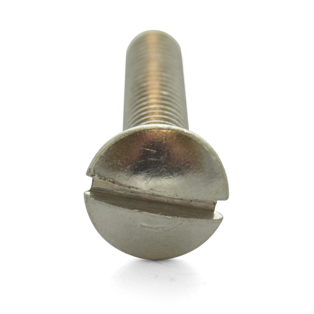 #10-32 x 5/8 Inch Fine 18-8 Stainless Steel Slotted Drive Oval Countersunk Head Machine Screw