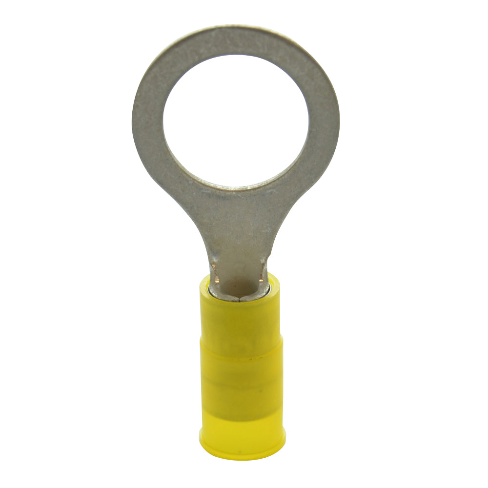 12-10 Gauge Ring Terminal 7/16" Stud Nylon Insulated Yellow