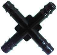 3/16 Inch x 3/16 Inch x 3/16 Inch x 3/16 Inch Vacuum and Washer Hose x Connector Black