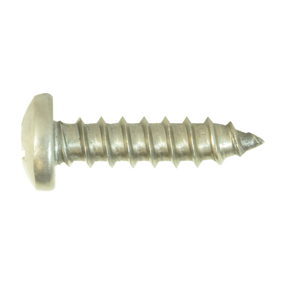 1/4-10 x 1 Inch Plain 18-8 (A2) Stainless Steel Pan Head Type-A Self-Tapping Sheet Metal Screw