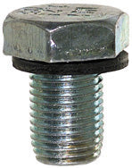 M12 x 1.25 x 19 mm Bright Zinc Plated Steel Oil Drain Plug With Washer.