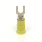 12-10 Awg #8 Stud Yellow Nylon Insulated Block Fork Terminal