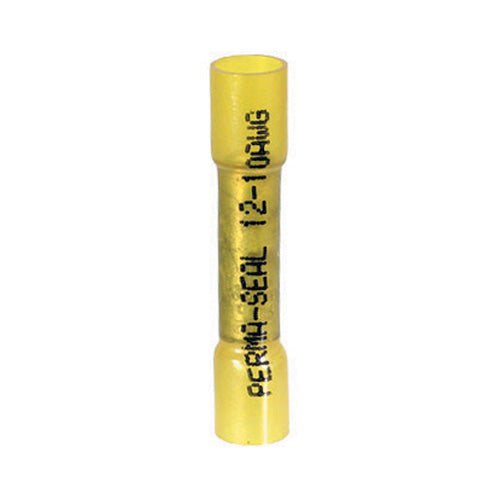 12-10 Gauge Button Connector Heat Shrink Crimp Yellow