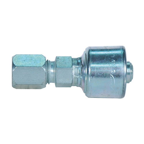 3/8 Inch x 1/4 Inch SAE Male Flareless Assembly Tuffcoat Lead Free MegaCrimp Coupling