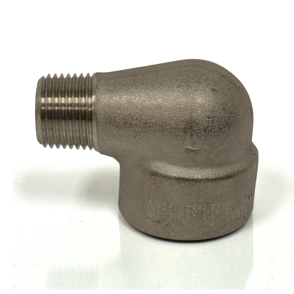 1/2" Schedule 80 316 Stainless Steel Heavy Duty 90 Degree Street Elbow
