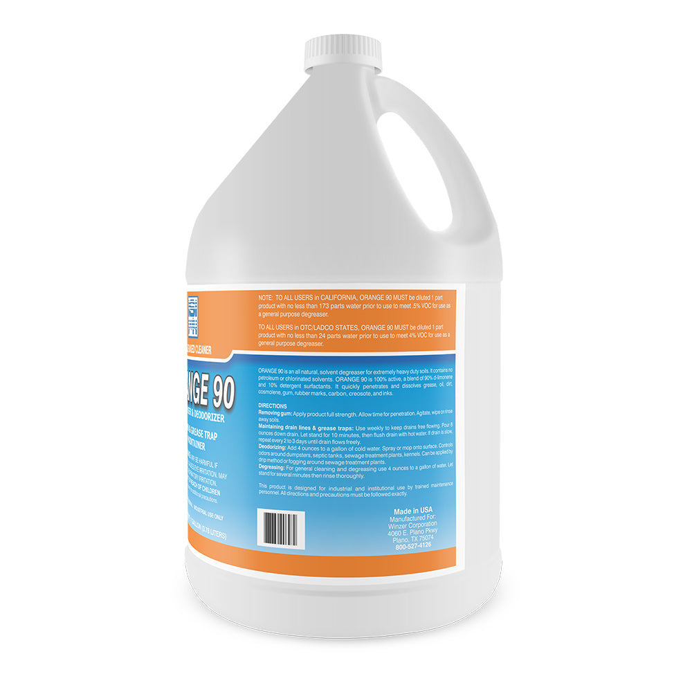 FastServ  Orange 90 Heavy-Duty Citrus Degreaser & Deodorizer - 1 Gallon Bottle