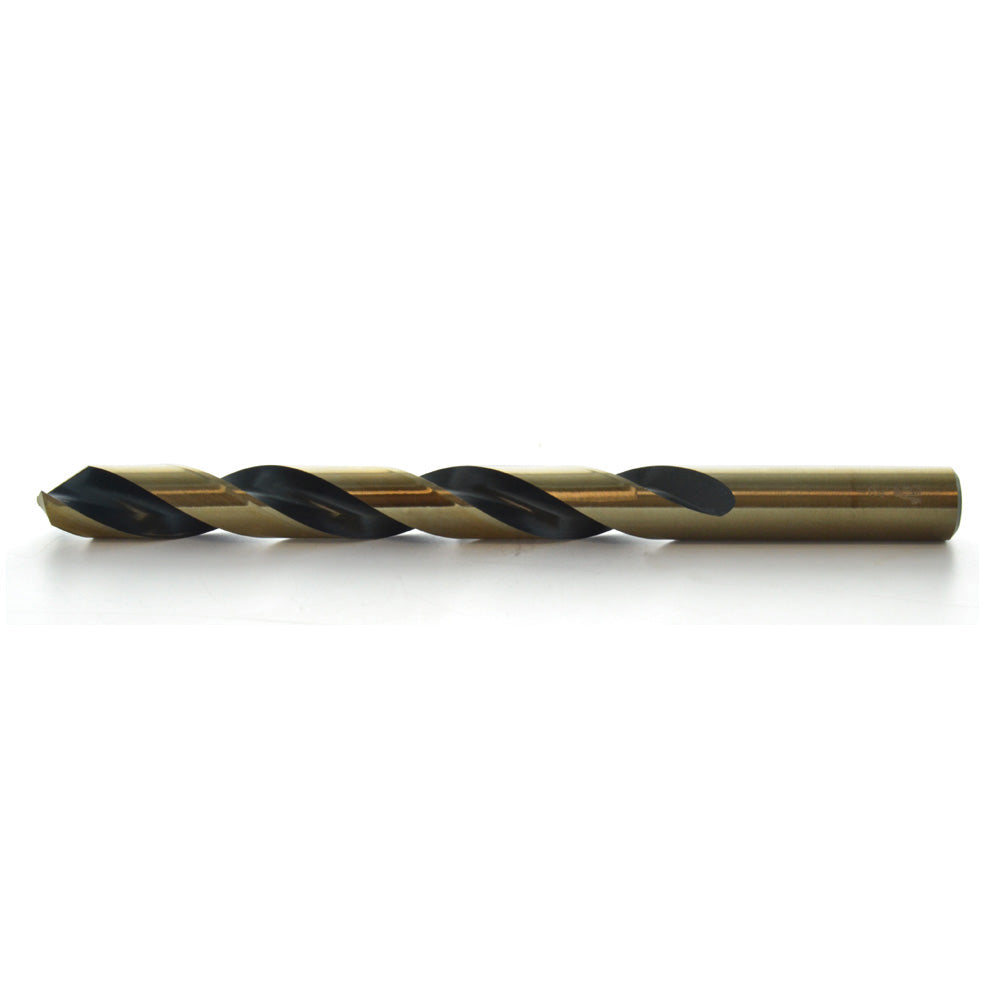 19/64 Inch Tin Coated Jobber Length Drill Titanium Nitride Finish High Speed Steel