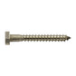 1/4-10 x 2 Inch Plain 18-8 (A2) Stainless Steel Hex Head Lag Screw