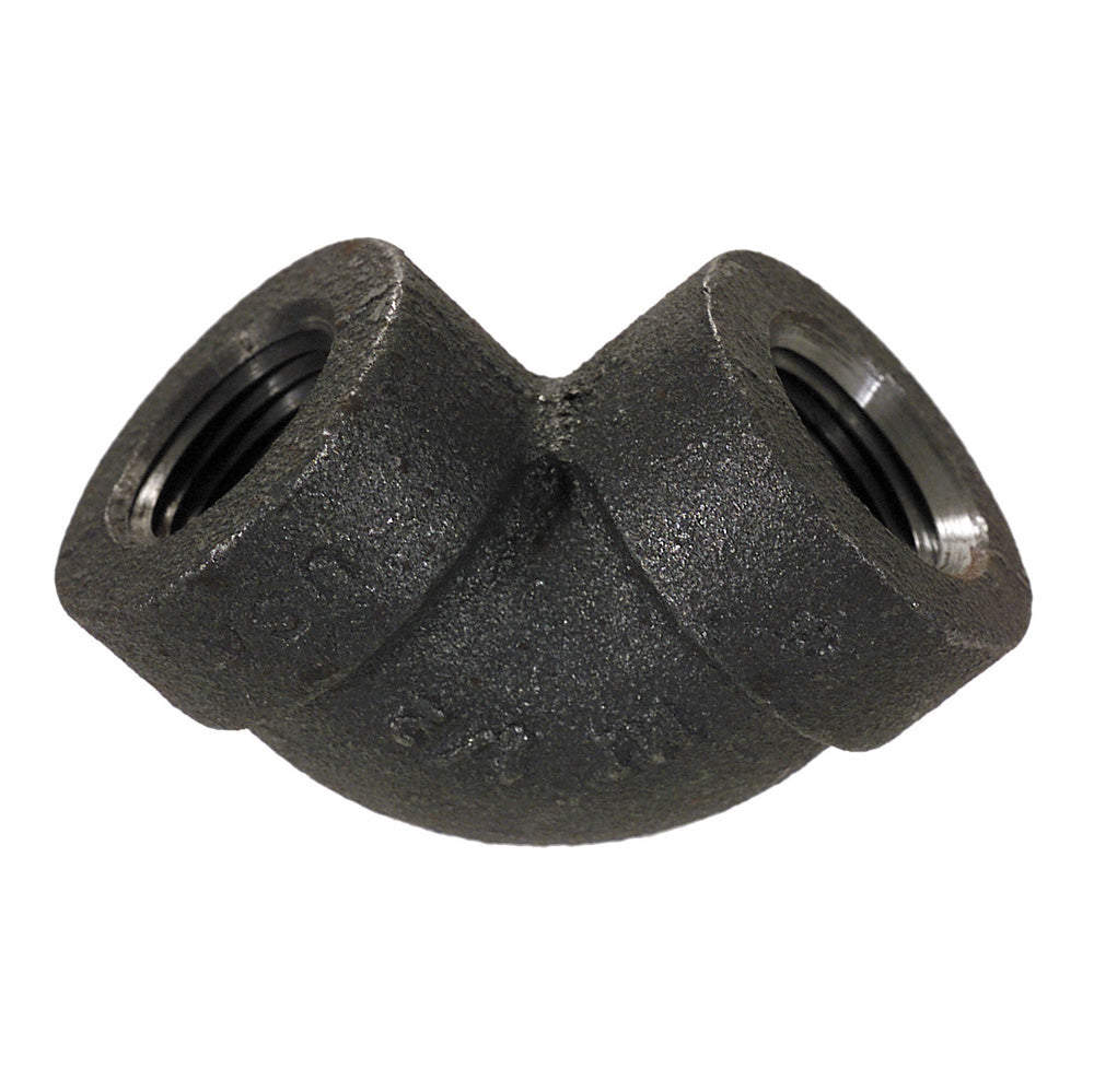 1/4 Inch Sch 80 Fnpt Black Malleable Iron 90 Degree Elbow USA