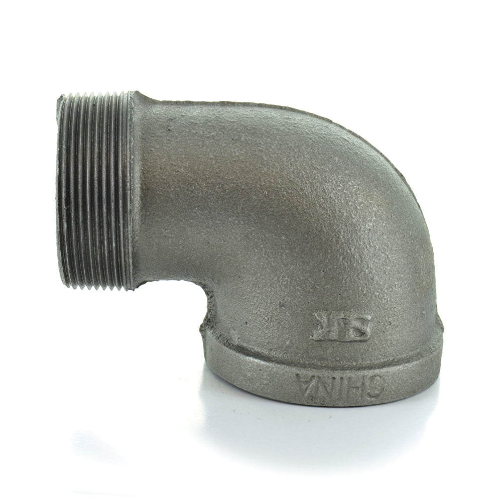 2" Schedule 40 Threaded Black Malleable Iron 90 Degree Street Elbow