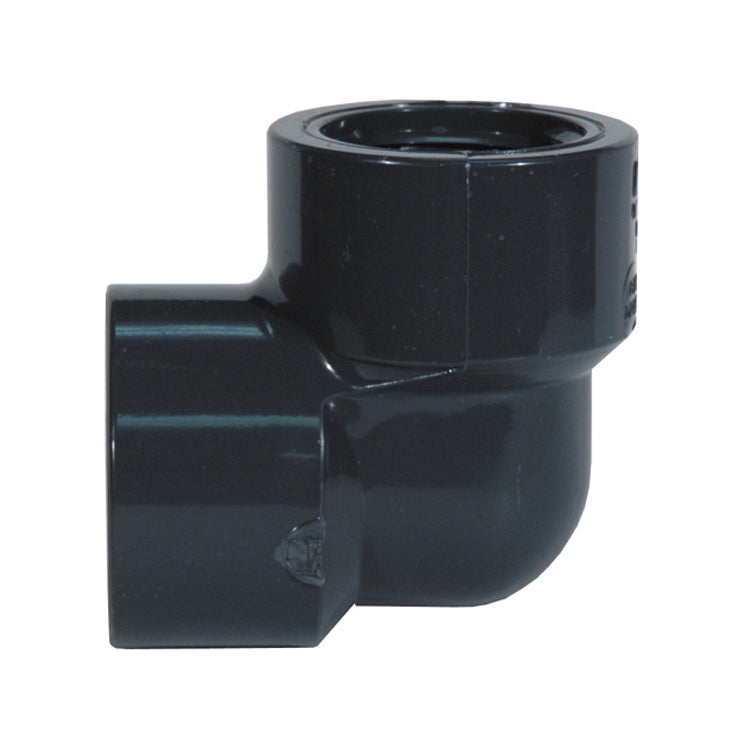 1-1/2 Inch Fipt Sch 80 Dark Gray Pvc 90 Degree Elbow