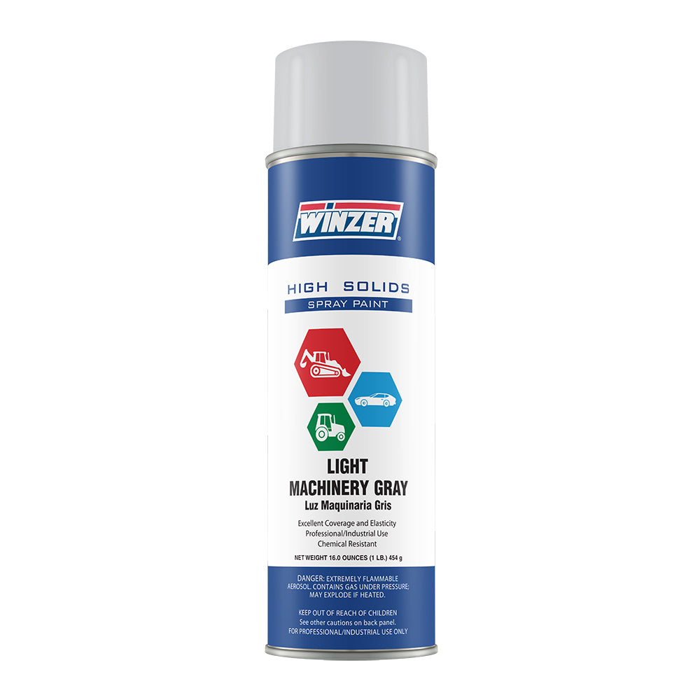 High Solids Gloss Light Machinery Gray Spray Paint  - 16 oz Net Wt