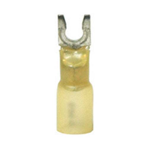 12-10 Gauge Snap Spade Terminal #8 Stud Heat Shrink Nylon Insulated Yellow