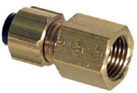 1/8 Inch x 1/4 Inch Brass Poly-Fit Flareless Tube Female Connector