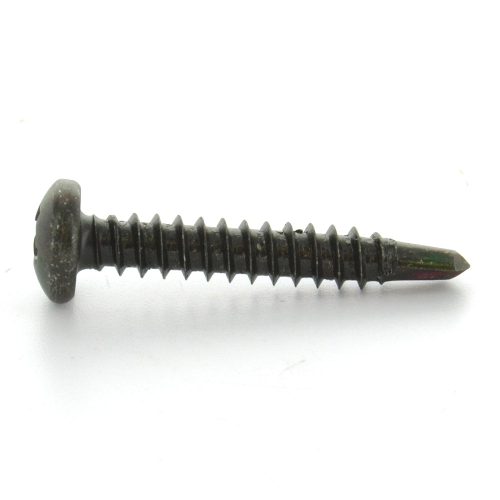 #8 x 1 Inch Black Oxide Hardened Steel #2 Point Pan Head Self-Drilling Tek Screw