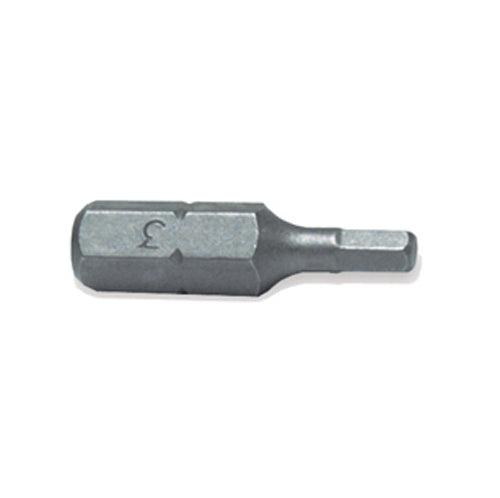 Hex Socket Drive 1/4 Inch Hex Shank M2.5 Tip 1 Inch Length Steel Insert Bit