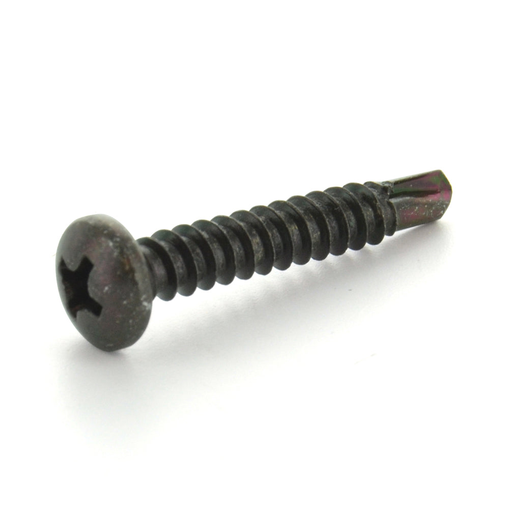 #10 x 1/2 Inch Black Oxide Hardened Steel #2 Point Pan Head Self-Drilling Tek Screw
