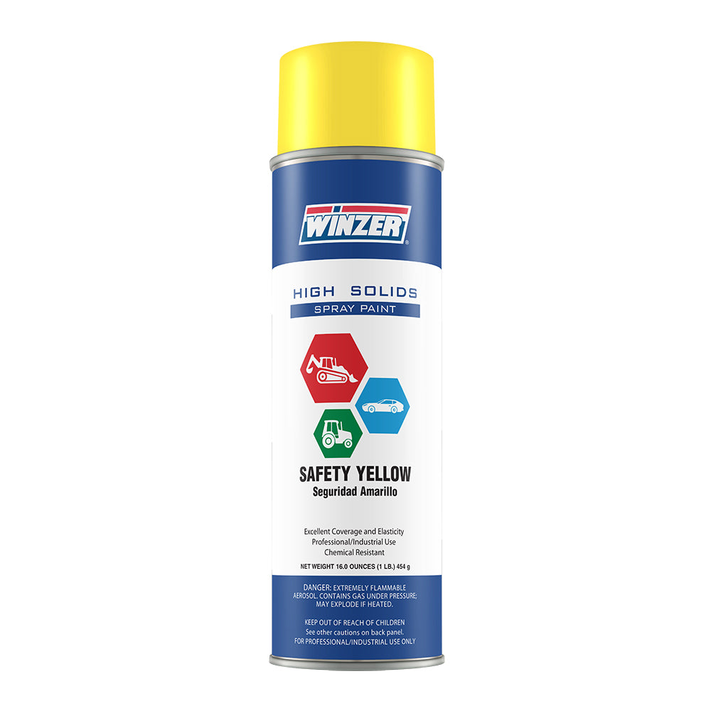Winzer High Solids Gloss Safety Yellow Spray Paint 16 Oz Net Wt - Aerosol