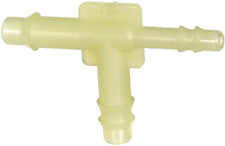 3/16 Inch x 3/16 Inch x 1/8 Inch White Nylon Vacuum and Washer Hose Reducer Tee Connector