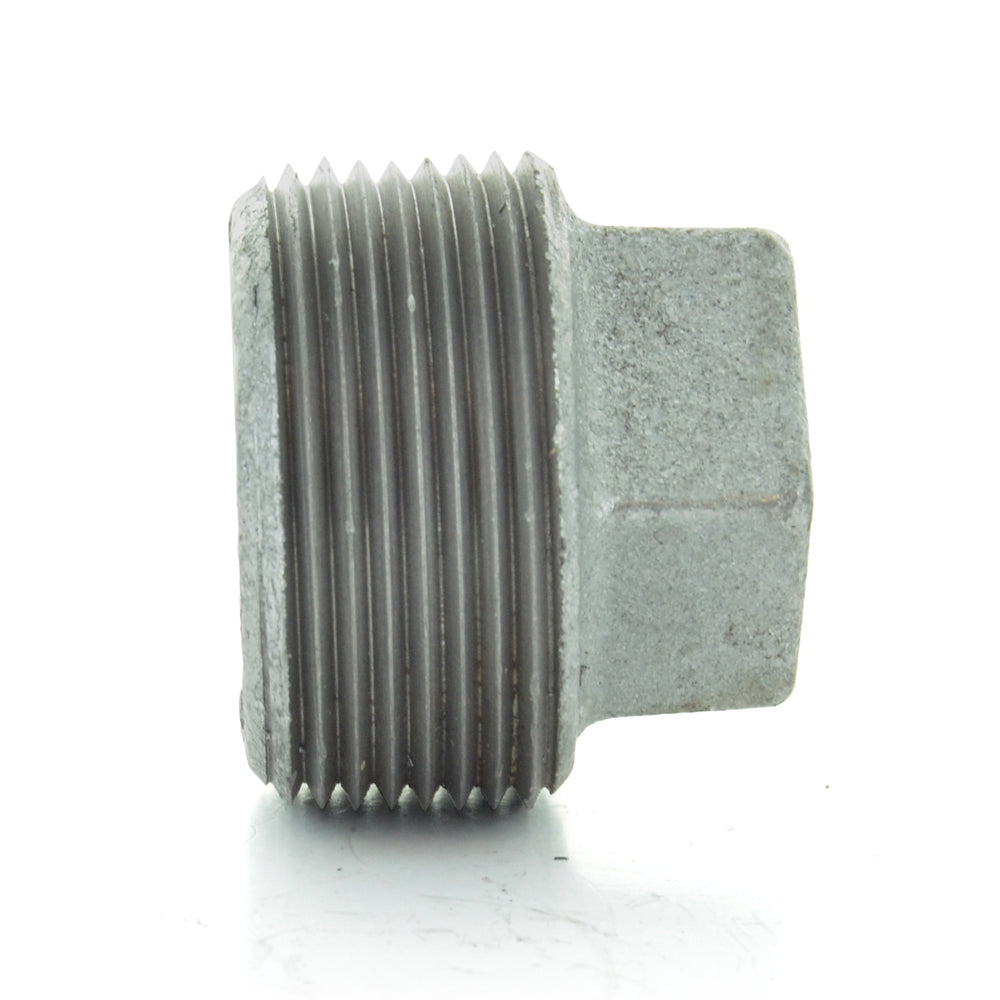 3/8" Schedule 40 Malleable Iron Welded Square Head Pipe Plug Galvanized Made In USA