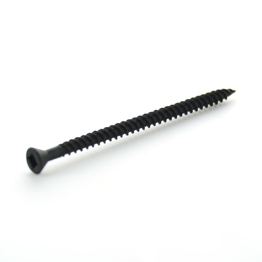 #6 x 1-5/8 Inch Sharp Point #1 Square Drive Trim Head Black Phosphate Steel Drywall Screw