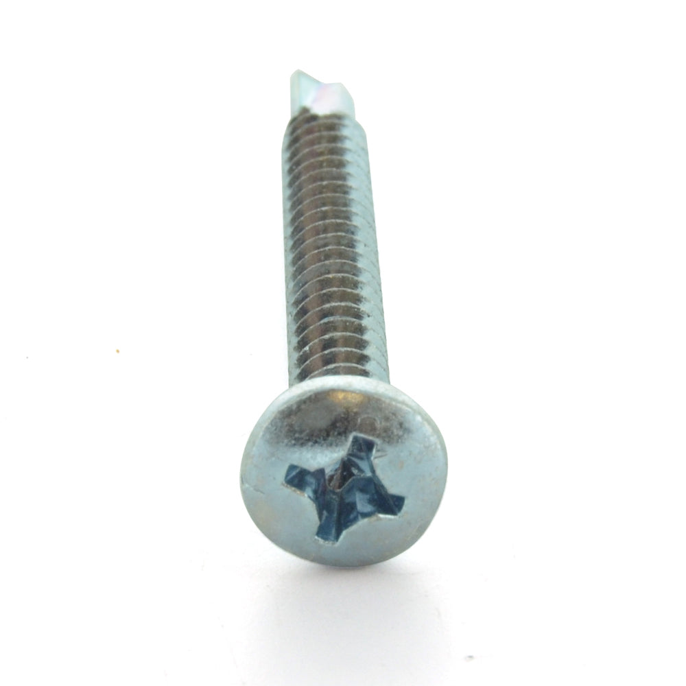 #10-16 x 2-1/2 Inch Zinc Plated Low Carbon Steel #3 Point Pan Head Self-Drilling Tek Screw
