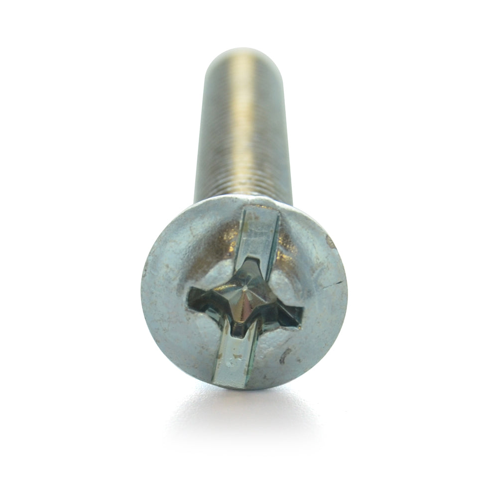 #8-32 x 3/8 Inch Coarse Zinc Plated Steel #2 Phillips/Slotted Drive Round Head Combination Machine Screw - Clearance