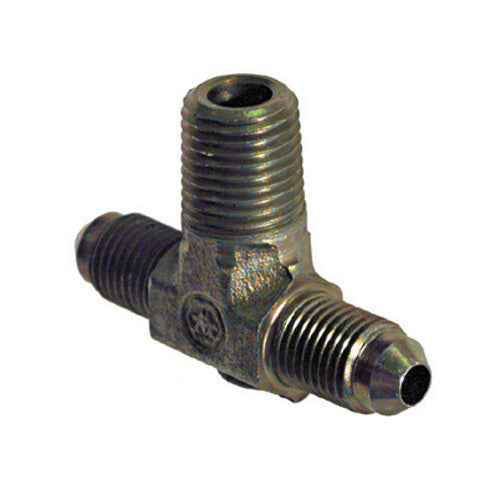 1/4 Inch x 3/8 Inch 10000 psi Zinc Plated Yellow Dichromate Carbon Steel Male Branch Tee Male Jic x Male Pipe x Male Jic 37 Degree Adapter