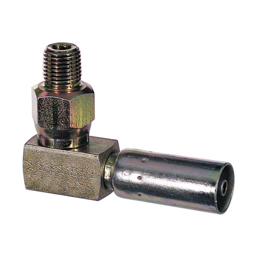 Male National Pipe Taper Fuel (NPTF) Swivel 90 Elbow 1/4 Inch Hose X 1/4 Pipe